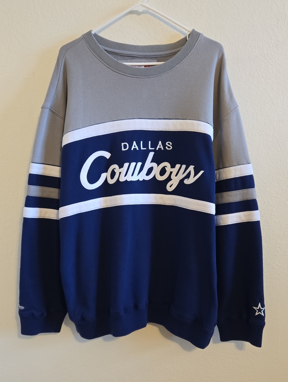 Mitchell & Ness NFL Dallas Cowboys Blue & Gray Crewneck Sweatshirt - XLT